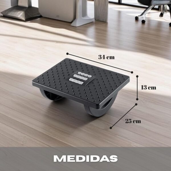 Apoio Ergonômico para Pés com Massagem - Ajustavel, Antiderrapante e Base Texturizada para Conforto no Trabalho - Imagem 3