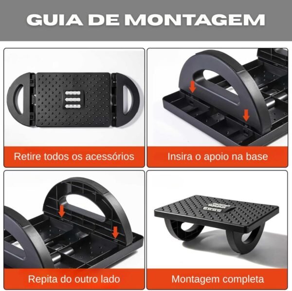 Apoio Ergonômico para Pés com Massagem - Ajustavel, Antiderrapante e Base Texturizada para Conforto no Trabalho - Imagem 4