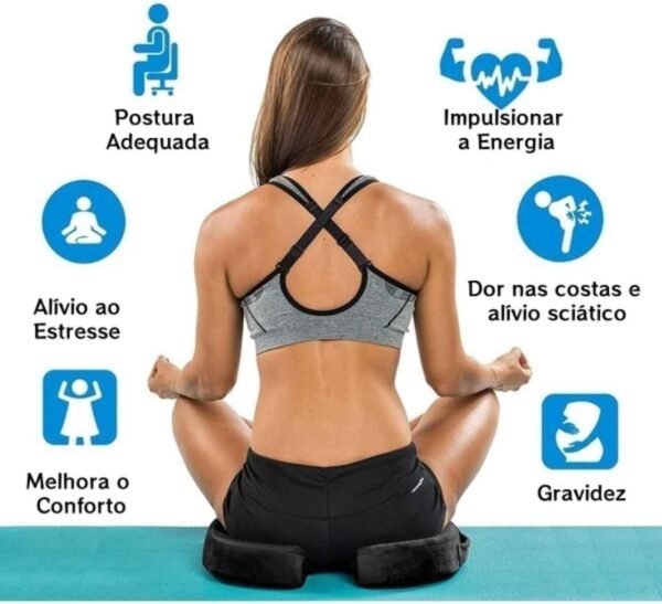 Almofada De Assento Cóccix Com Espuma de Memória Ortopédico Travesseiro Ergonômico Cadeira Postura - Imagem 3
