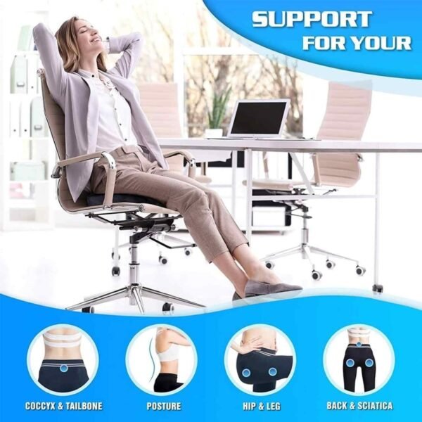 Almofada De Assento Cóccix Com Espuma de Memória Ortopédico Travesseiro Ergonômico Cadeira Postura - Imagem 3