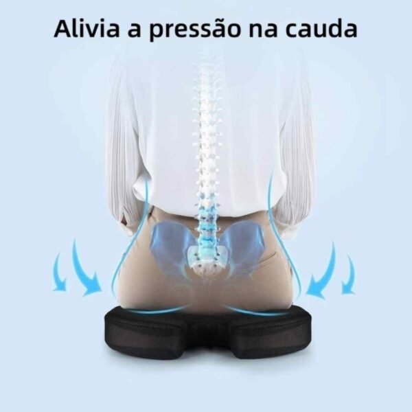 Almofada De Assento Cóccix Com Espuma de Memória Ortopédico Travesseiro Ergonômico Cadeira Postura - Imagem 6