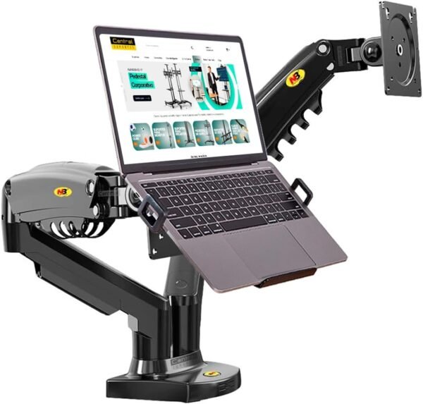 Suporte Articulado para Monitor F160 NB Braço Giratório Pistão a Gás com Bandeja Apoio Notebook NBH-7 - Imagem 3