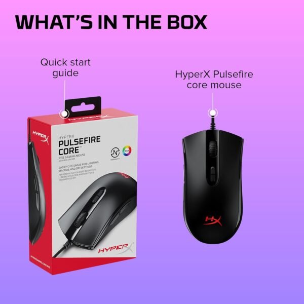 HyperX Pulsefire Core Mouse para Jogos, Preto, Até 6200 dpi - Imagem 10