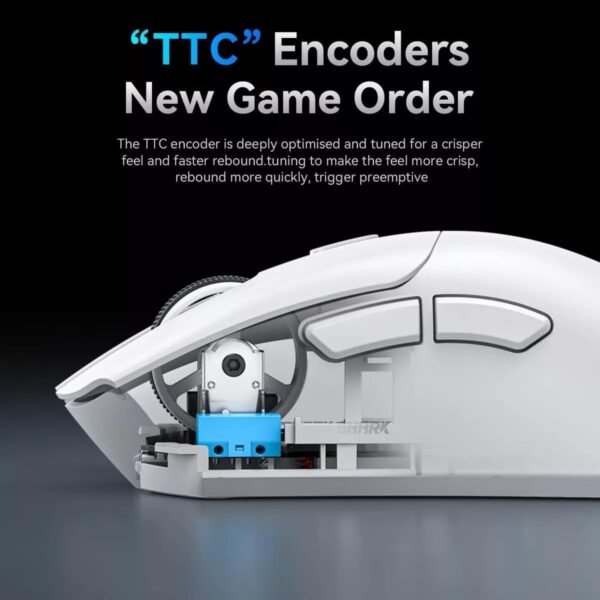 Mouse Sem Fio Gamer Attack Shark R1 18000dpi Paw3311 Tri Mode 1000hz, Pixart Paw3311 Ultraleve 3 Conexões (Branco) - Imagem 4
