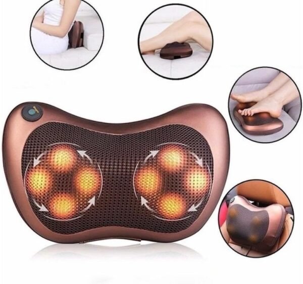 Almofada Massageadora Portátil – Alívio Instantâneo para Tensão Lombar e Pescoço | Relaxamento Profundo em Casa ou no Trabalho! - Imagem 3