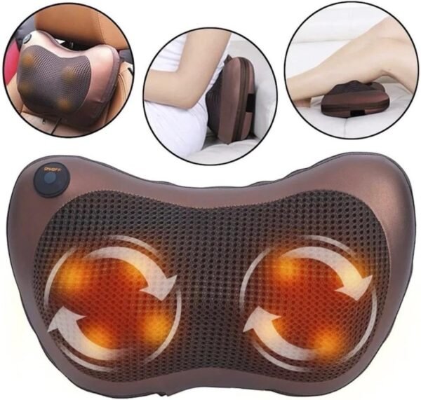 Almofada Massageadora Portátil – Alívio Instantâneo para Tensão Lombar e Pescoço | Relaxamento Profundo em Casa ou no Trabalho! - Imagem 4