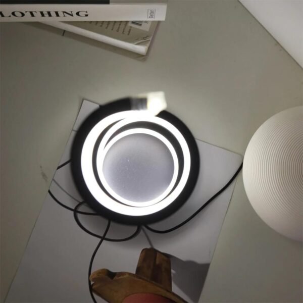 Abajur Luminária De Mesa Moderno Modelo Espiral Led embutido (Frio/Quente) com dimmer Bivolt - Ideal para Escritório, Sala, Quarto, cabeceira de cama - Imagem 3