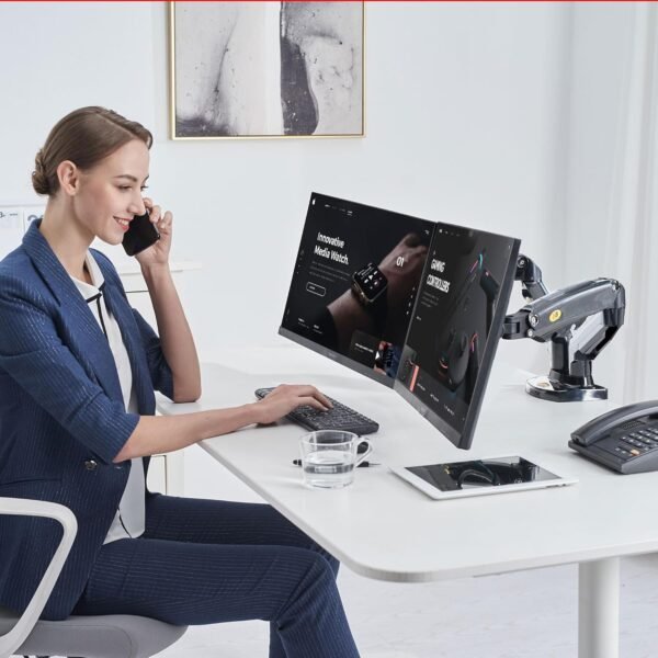 PIX Suporte 2 Monitores 17 a 27 Articulado com Pistão a Gás F160 NB - Imagem 9