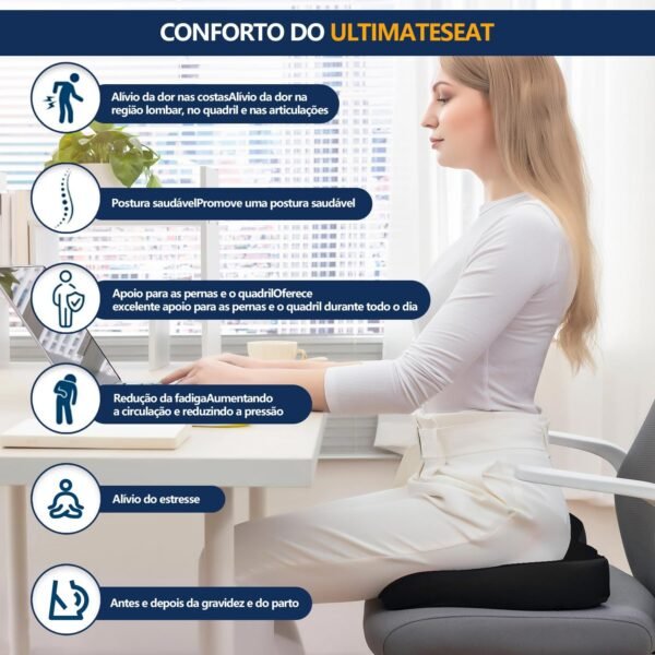 Almofada Para Coccix, Almofada de Assento de Espuma de Memória, Almofada Ortopédica de Assento para Carro, Almofada de Assento Espuma, Almofada de Assento para Cadeira de Escritório - Imagem 3