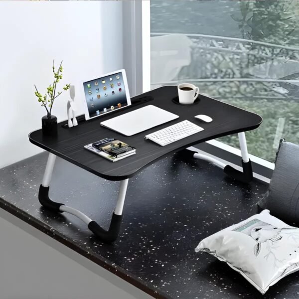 Mesa Dobrável Portátil para Notebook, Preta, Suporte Multiuso com Pernas Ajustáveis, Mesa de Colo para Trabalho, Estudos e Refeições - Imagem 7