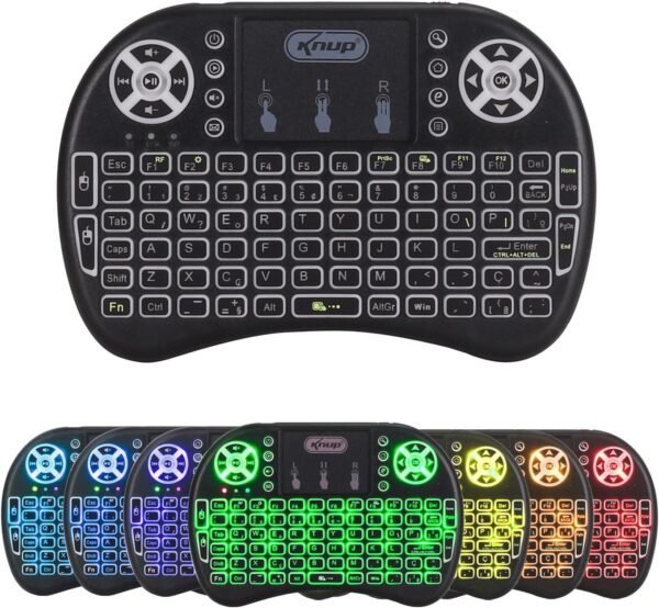 Mini Teclado Wireless com Touchpad USB Android Console e TV Compacto Recarregável e Iluminado com LED Praticidade Total - Imagem 4