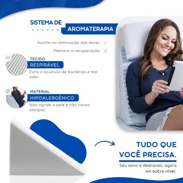 Encosto Anatômico, Triangular, Leitura, Pós Cirurgico,Branco, BraSoft - Imagem 3
