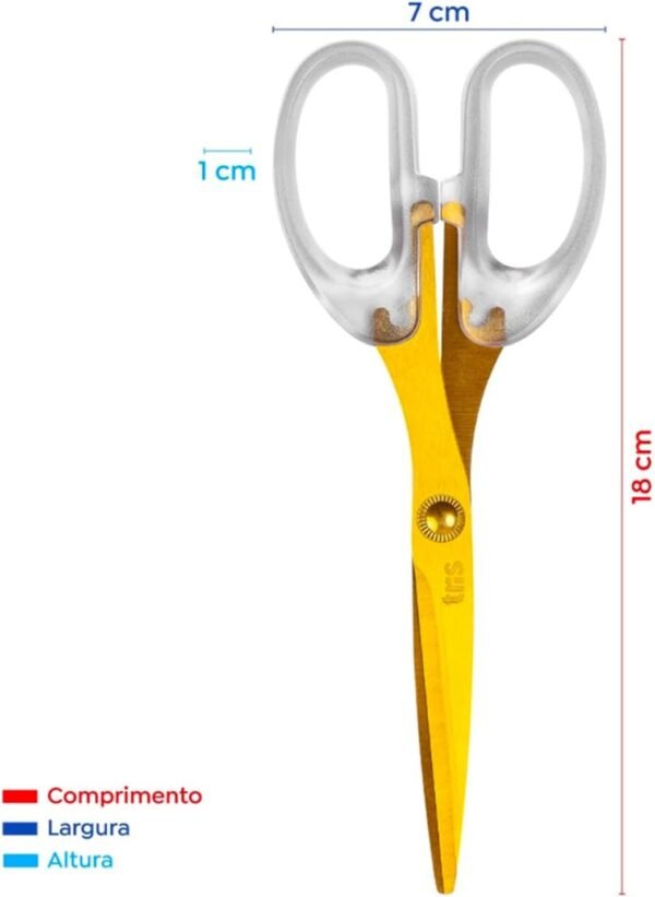Kit Material de Escritório, Mini Grampeador Acrílico Dourado, Tesoura 17cm Dourada, 1000 Grampos 26/6 - Imagem 4