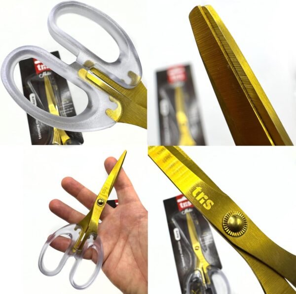 Kit Material de Escritório, Mini Grampeador Acrílico Dourado, Tesoura 17cm Dourada, 1000 Grampos 26/6 - Imagem 6