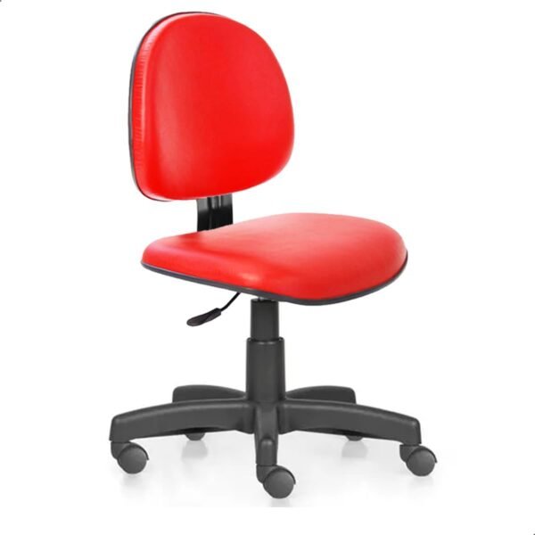 Kit 2 Cadeiras de Escritório Home Office Estofada Ergonômica Executiva Sem Braço Courvin Vermelho Estrela Arcada Rodízio Nylon Escritex - Imagem 3