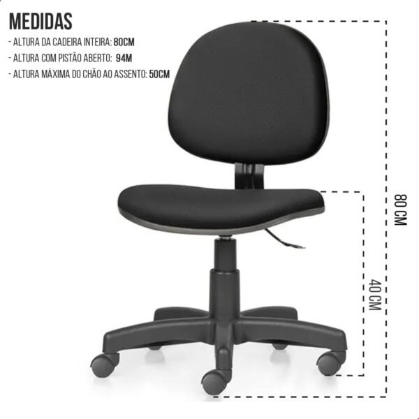 Kit 2 Cadeiras de Escritório Home Office Estofada Ergonômica Executiva Sem Braço Courvin Vermelho Estrela Arcada Rodízio Nylon Escritex - Imagem 4