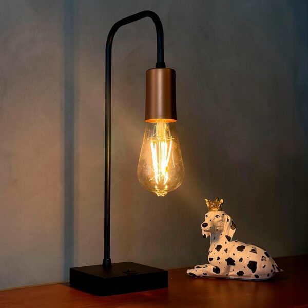 Luminária de Mesa Abajur Curvado Vintage Retrô Alumínio E27 Bivolt - Imagem 4