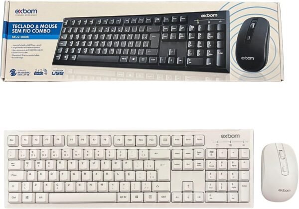 Kit Teclado e Mouse Sem Fio Ergonômico Alta Precisão, Conforto e Durabilidade, Padrão ABNT2, Conexão USB, Ideal para Home Office, Escritório, PC e Notebook (BRANCO) - Imagem 4