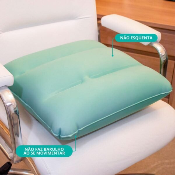 Almofada Ortopédica Quadrada 2 em 1 Inflável - Água e Ar, Verde, Conforto Personalizado - Imagem 4
