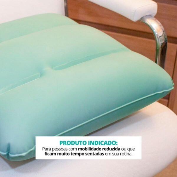 Almofada Ortopédica Quadrada 2 em 1 Inflável - Água e Ar, Verde, Conforto Personalizado - Imagem 5