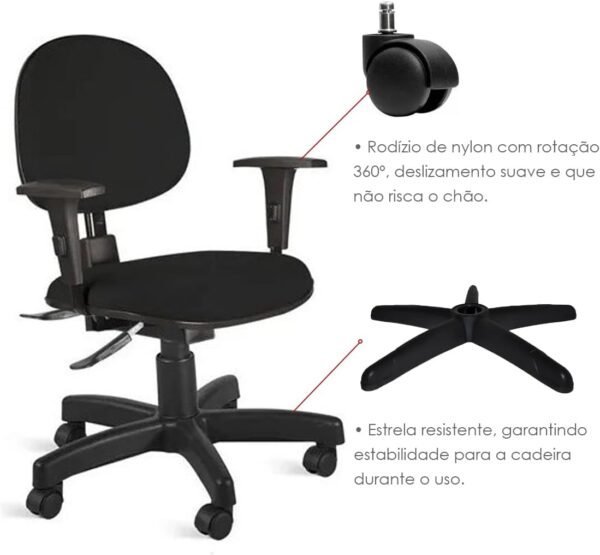 Cadeira de Escritório Executiva Giratória - Ergonomia Avançada com Back System Home Gourmet - Imagem 7