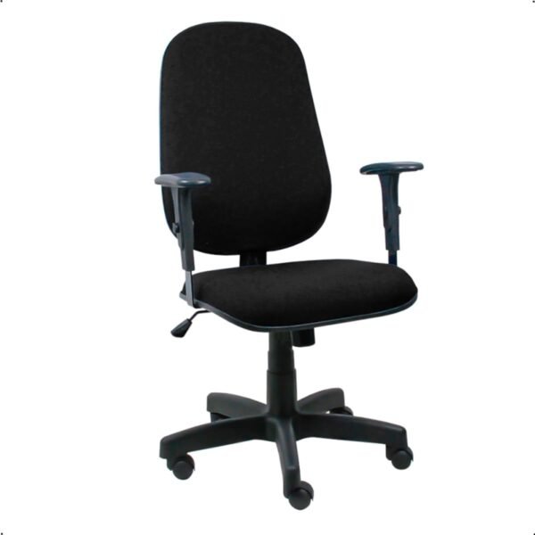 Kit 2 Cadeiras de Escritório Presidente Giratória Ergonômica, Braços Reguláveis e Revestimento Preto – Conforto e Estilo para Escritório e Home Office - Escritex - Imagem 3