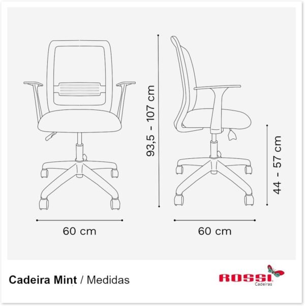 Cadeira de escritório Mint com apoia lombar e base branca tecido bege - Imagem 3