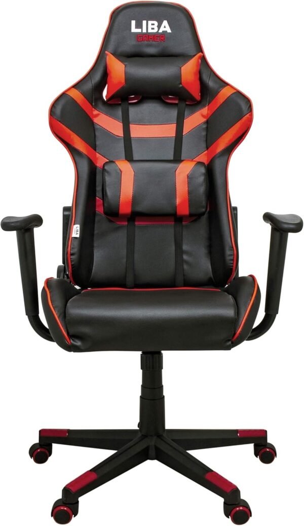 Cadeira Gamer Giratória Ergonômica Liba Gamer Vermelho - Imagem 2