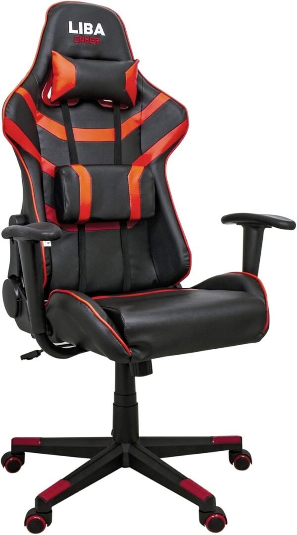 Cadeira Gamer Giratória Ergonômica Liba Gamer Vermelho - Imagem 3