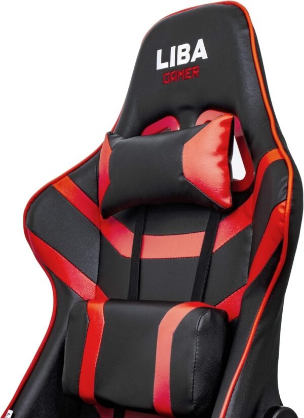 Cadeira Gamer Giratória Ergonômica Liba Gamer Vermelho - Imagem 9