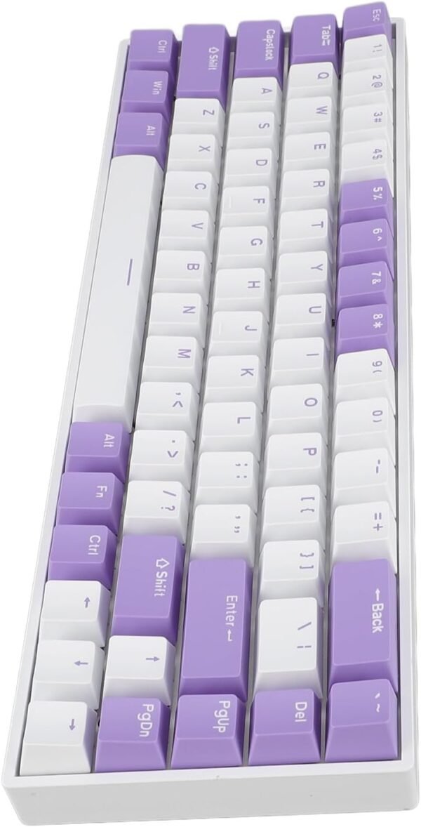 Teclado de Jogo Com Fio Compacto, Teclado Mecânico de 68 Teclas Interruptor Vermelho Ergonômico Portátil Rgb Retroiluminado para Pc Com Porta Usb - Imagem 3