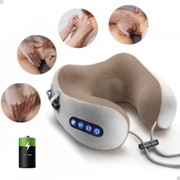 Massageador Para Pescoço e Lombar Colar Shiatsu Recarregável - Almofada Anatômica e Relaxante - Imagem 4