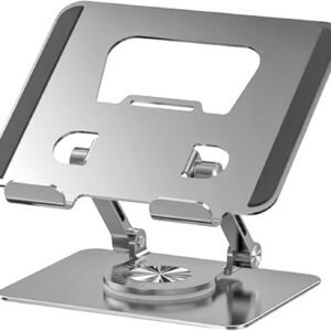 Suporte para Tablet em Aço Carbono Com Metal Resistente Apoio para Mesa Pedestal Portátil Dobrável Articulado Base Rotativa 360º Design Moderno Ajustável Antiderrapante Ampla Compatibilidade