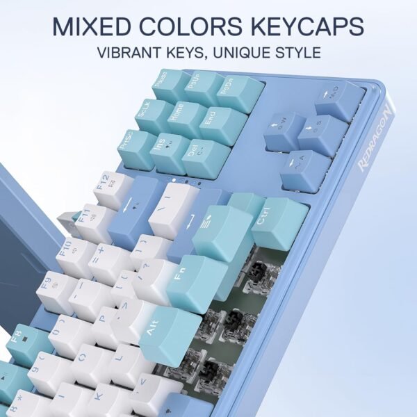 Redragon Teclado para Jogos K707 80% TKL com Fio RGB, 87 Teclas, Soquete Hot-Swap, Amortecimento de Ruído 5 Camadas, Interruptor Linear Personalizado - Imagem 6