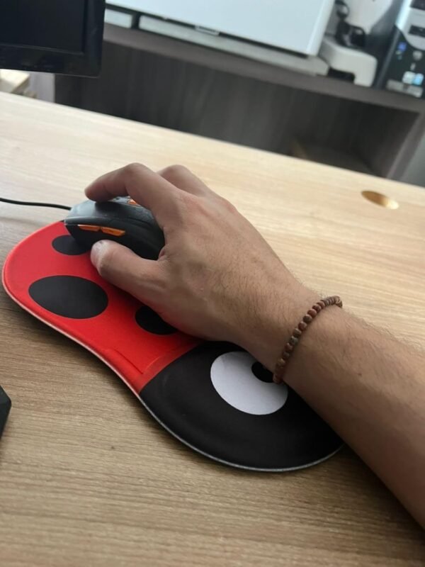 Mouse pad Divertido Ergonômico Joaninha Kawaii cor:Vermelho - Imagem 3