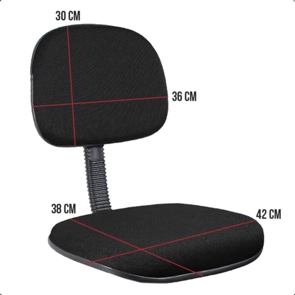 Escritex - Cadeira de Escritório Giratória Ergonômica Preta com Braços, Estrutura de Aço e Rodízios de Nylon - Imagem 3