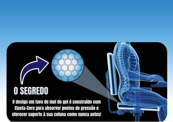 Almofada Ortopédica Em Gel De Silicone Para Assento, Cóccix, Coluna E Hemorroida, Com Capa Lavável, Antiderrapante E Estrutura Ventilada Favo De Mel, Marca VARENZIA - Imagem 3