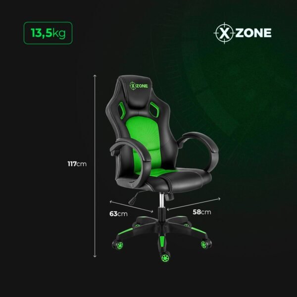 Cadeira Gamer Básica, Xzone, Preto/Verde - CGR-02 - Imagem 2