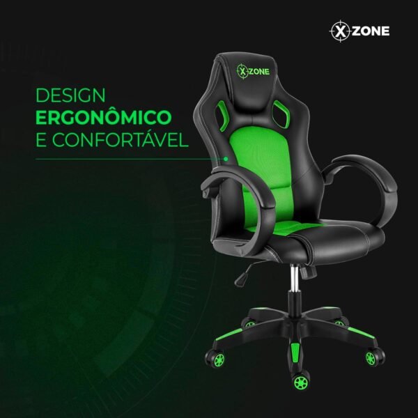 Cadeira Gamer Básica, Xzone, Preto/Verde - CGR-02 - Imagem 3