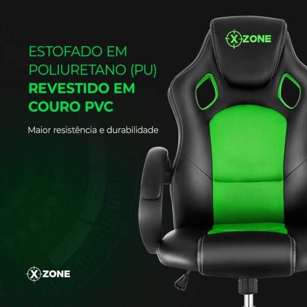 Cadeira Gamer Básica, Xzone, Preto/Verde - CGR-02 - Imagem 5
