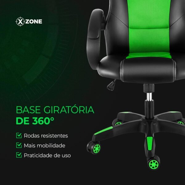 Cadeira Gamer Básica, Xzone, Preto/Verde - CGR-02 - Imagem 6