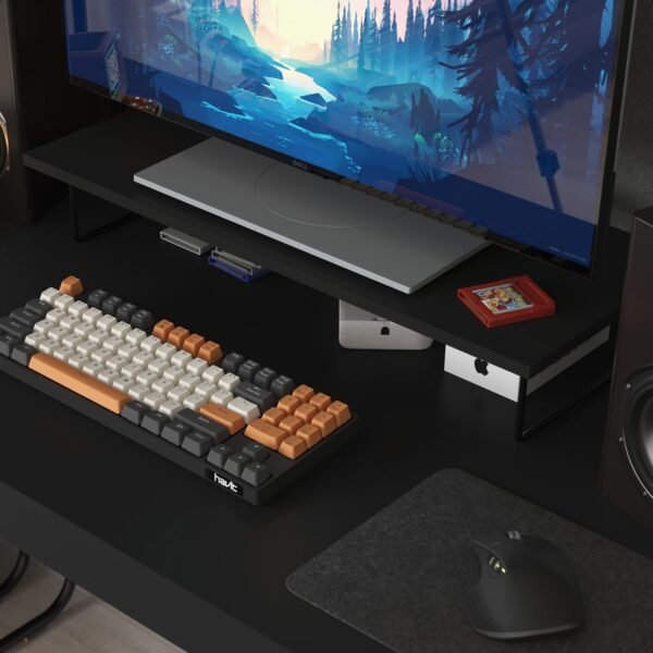 Mesa para Notebook Base Suporte para Monitor Computador Elevação para Mesa em MDF Home Office Criare (Preto) - Imagem 7