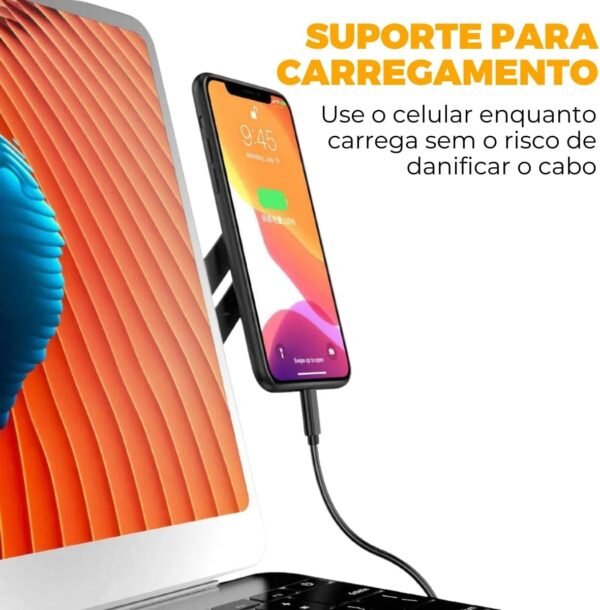 Gshield | Suporte de celular lateral para Notebook, Clipe magnético ajustável para fixação de smartphone - Prata - Imagem 4