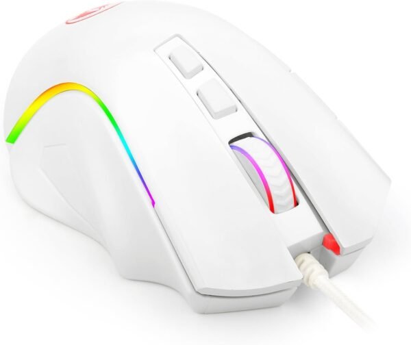 Redragon MOUSE GAMER GRIFFIN BRANCO COM LED RGB - M607W, UNICO - Imagem 3