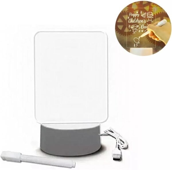 Luminaria De Mesa Com Tela Para Escrever Led Para Presente 3D Decoração - Imagem 3
