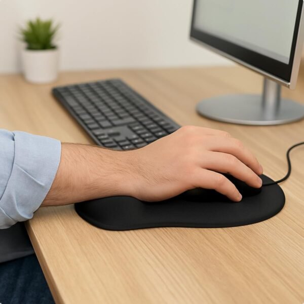 Mousepad Ergonômico Apoio De Descanso De Punho Escritório (Preto) - Imagem 2