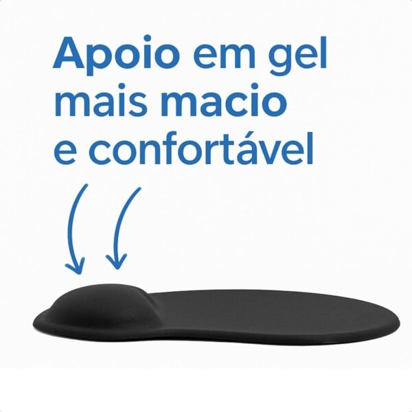 Mousepad Ergonômico Apoio De Descanso De Punho Escritório (Preto) - Imagem 3
