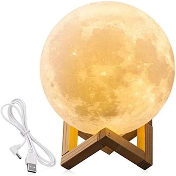 Luminaria 3D Lua Cheia Touch RGB Abajur Decoracao LED USB - Imagem 2