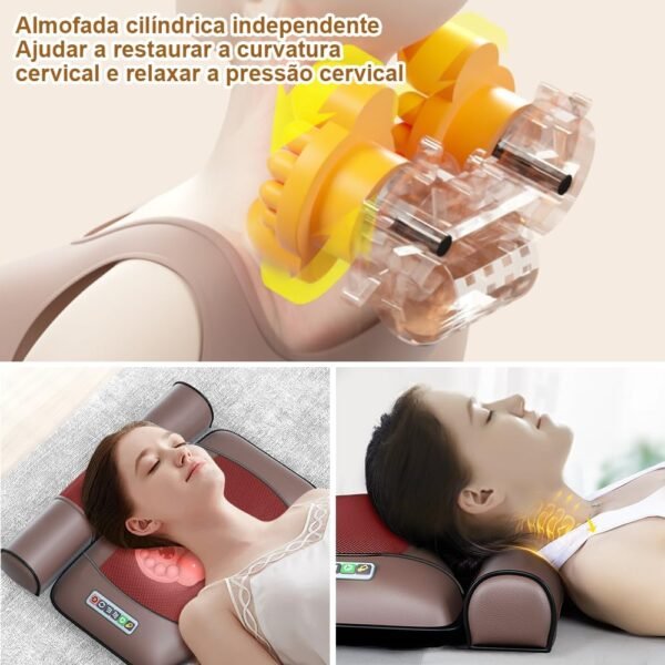 Massageador, Esteira Massageadora, Cadeira Massageadora, Massagem 5 em 1 Corpo Inteiro, 15 Modos de Combinação, Compressa Quente, Tapete De Massagem De Corpo Inteiro, Almofada - Imagem 4