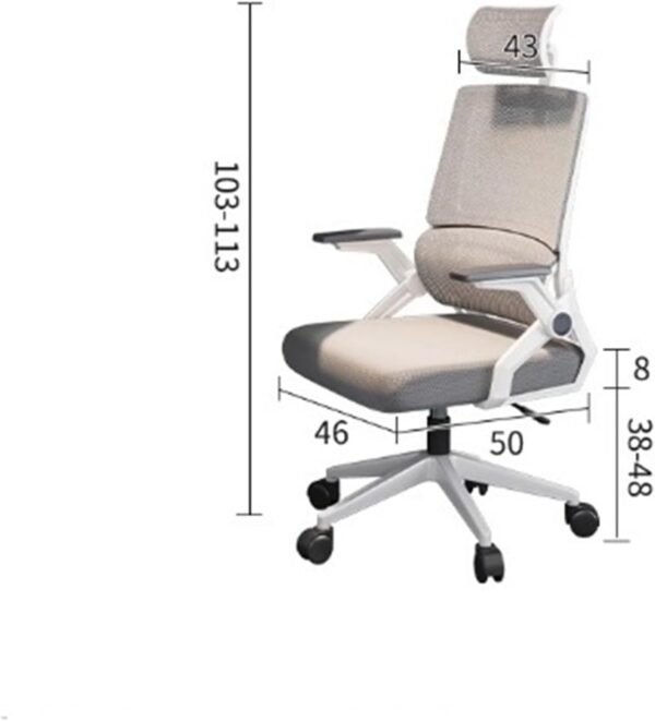 Cadeira de escritório Cadeira de mesa com apoio lombar ergonômico, apoio de cabeça e braço, cadeira de escritório para home office cadeira de computador(Preto) - Imagem 3